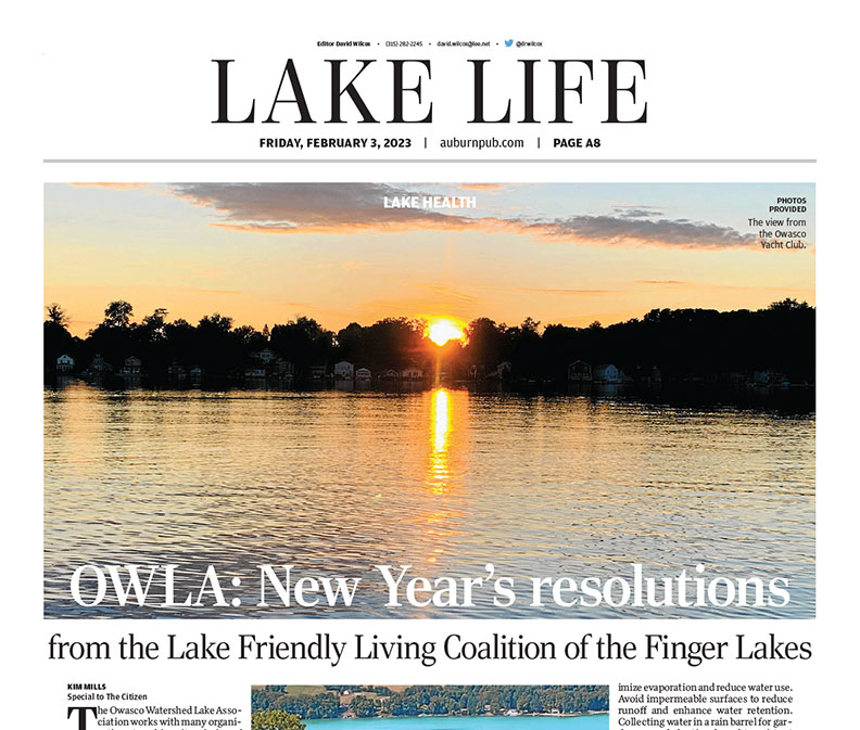 OWLA: New Year’s resolutions from the Lake Friendly Living Coalition of the Finger Lakes