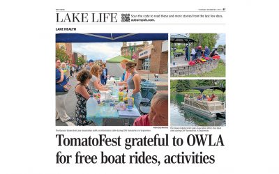 Auburn Citizen Article: “Brower: TomatoFest grateful to OWLA for free boat rides, activities”